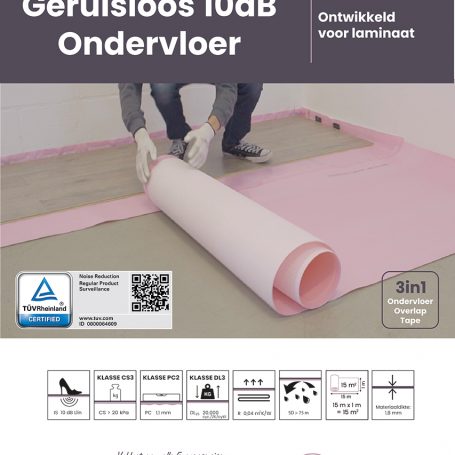 Floer Geruisloos Ondervloer - 10 DB Geluidsreductie (TUV gecertificeerd)