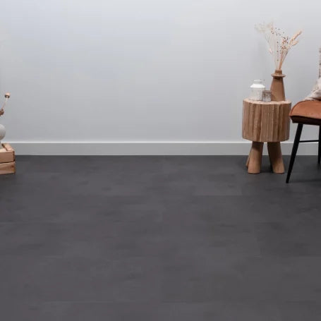 Floer Tegel PVC - Betonlook Zwart