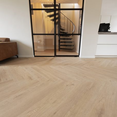 Floer Walvisgraat Click PVC - Gaia Grijsbeige